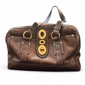 Vintage Coach Legacy Lily Brown Limited Edition Turnlock Satchel Bag Style 13758